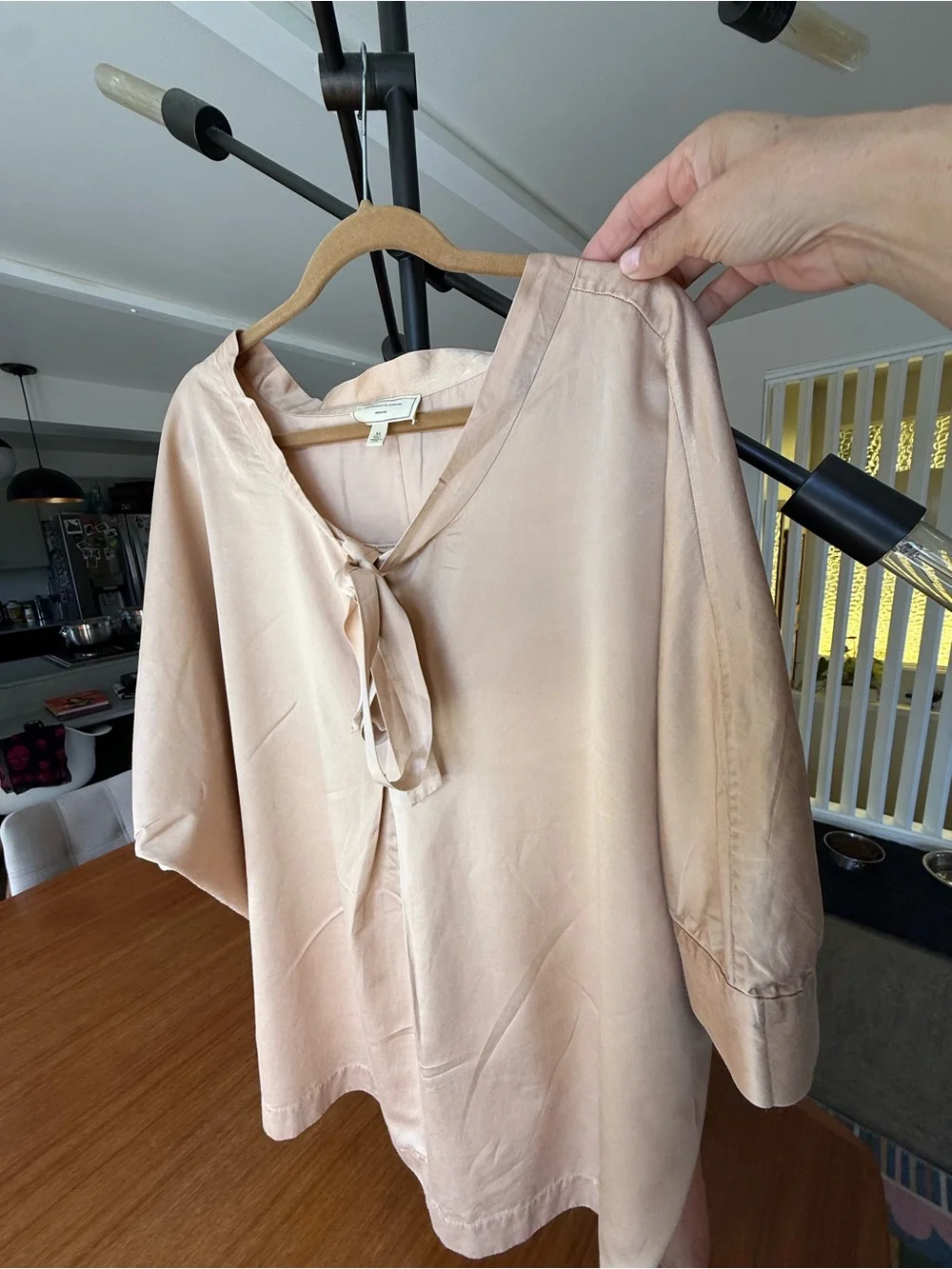 Anthropologie Moulinette Soeurs Tie-Neck Dolman Blush/Soft Rose Gold - Picture 6 of 14
